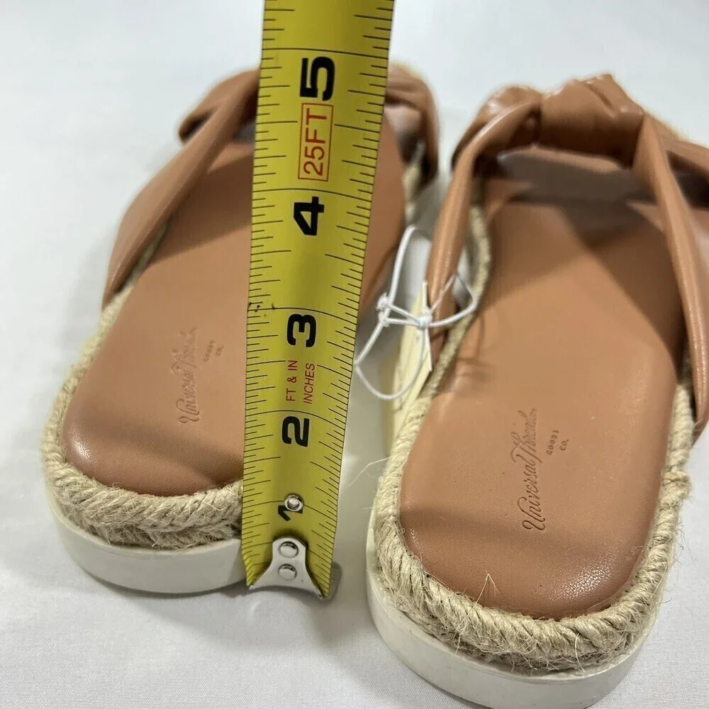 Universal Threads Open Toe‎ Tan Knotted Espadrille Sandals Size 11